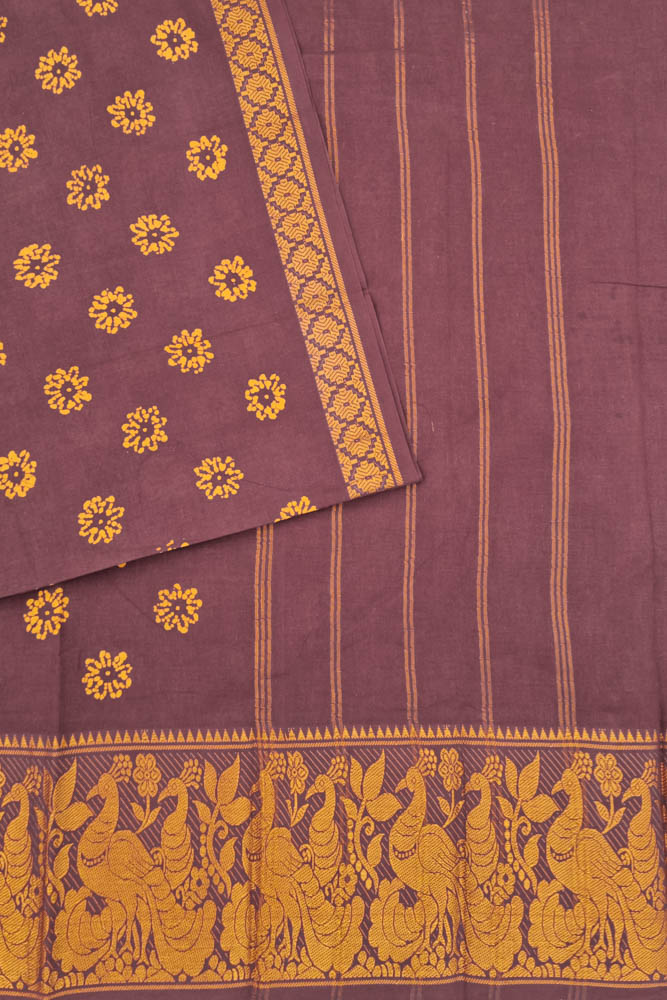 Big Border Batik Sungudi - Brown