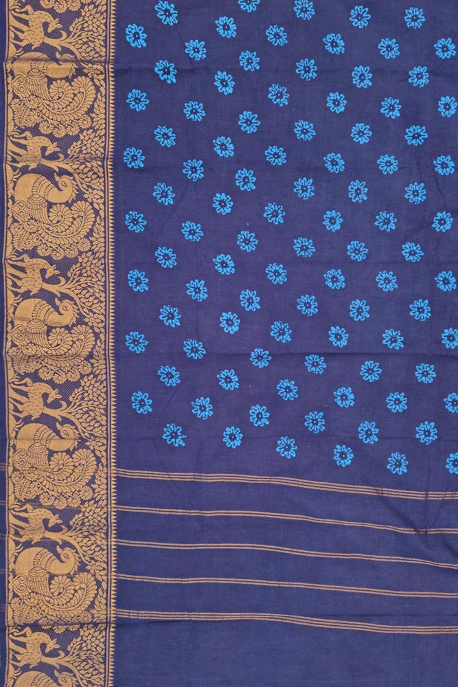 Big Border Batik Sungudi- Navy Blue