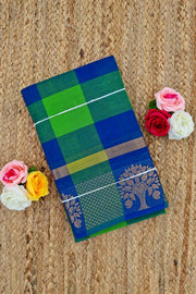 Chettinad Kattam - Parrot Green/Blue