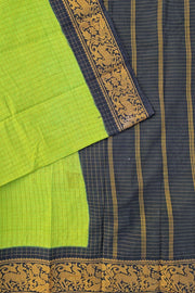 Sungudi Kattam W/ Blouse - Lime Green/Dark Blue