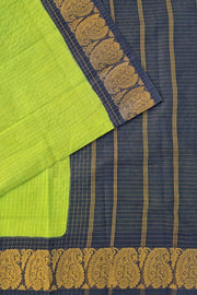 Sungudi Kattam W/ Blouse - Leaf Green/Dark Blue