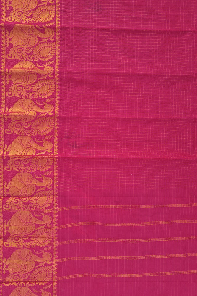 Big Border Sungudi - Rani Pink