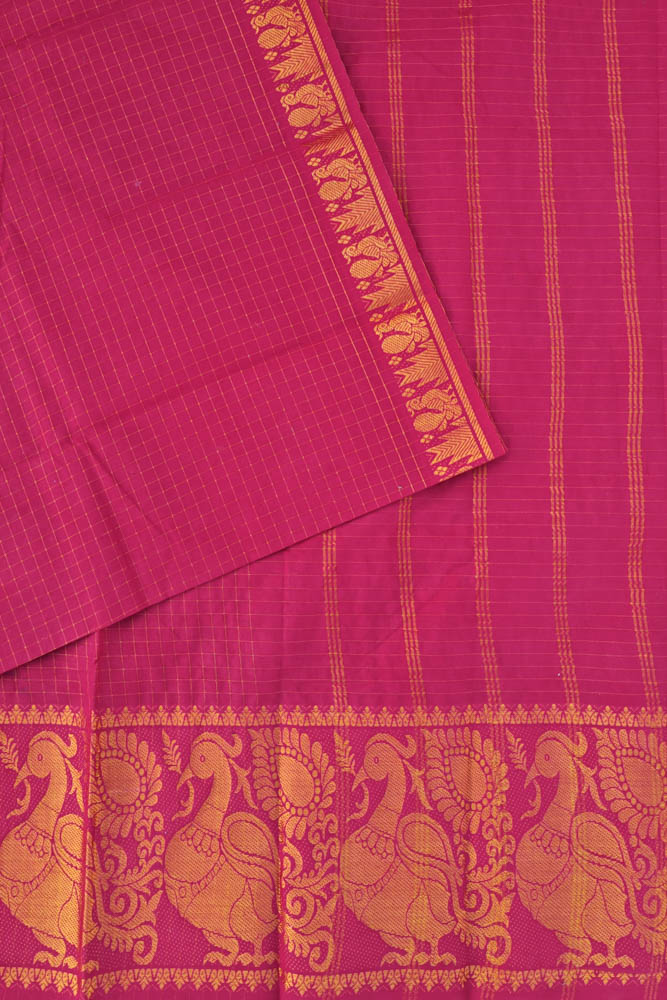 Big Border Sungudi - Rani Pink