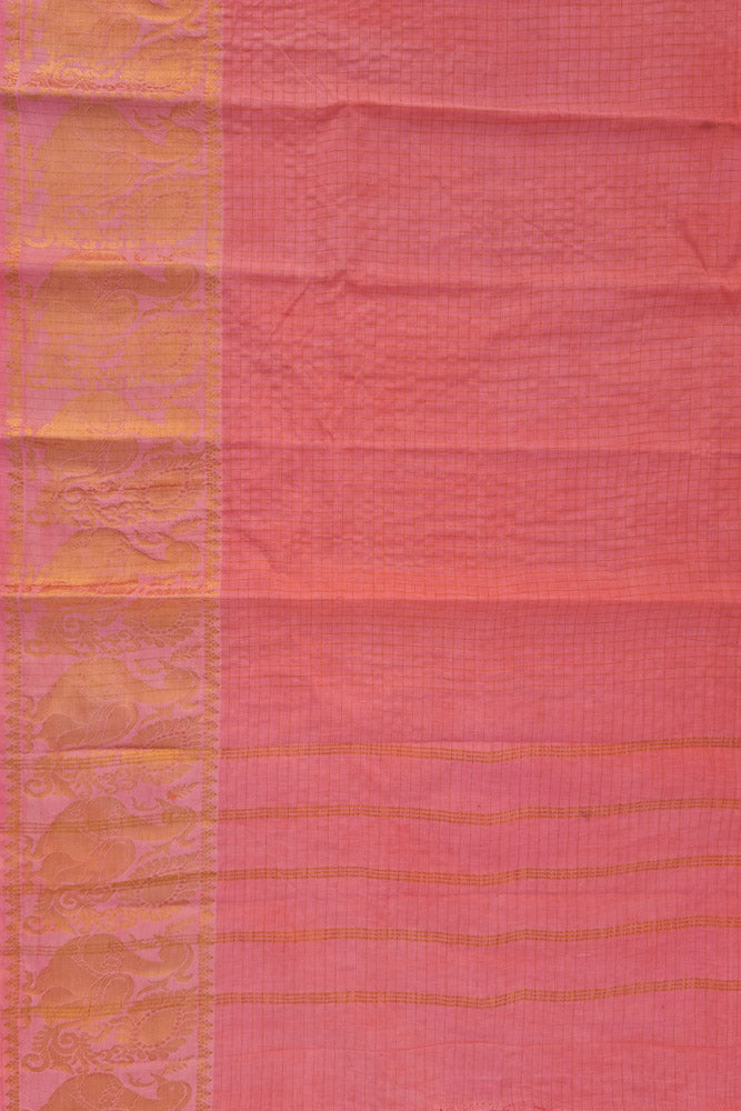 Big Border Sungudi - Pastel Pink