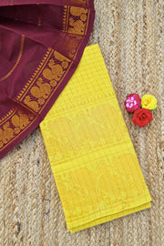 Double Border Sungudi - Light Yellow