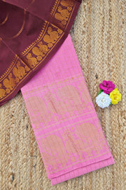 Double Border Sungudi - Light Pink