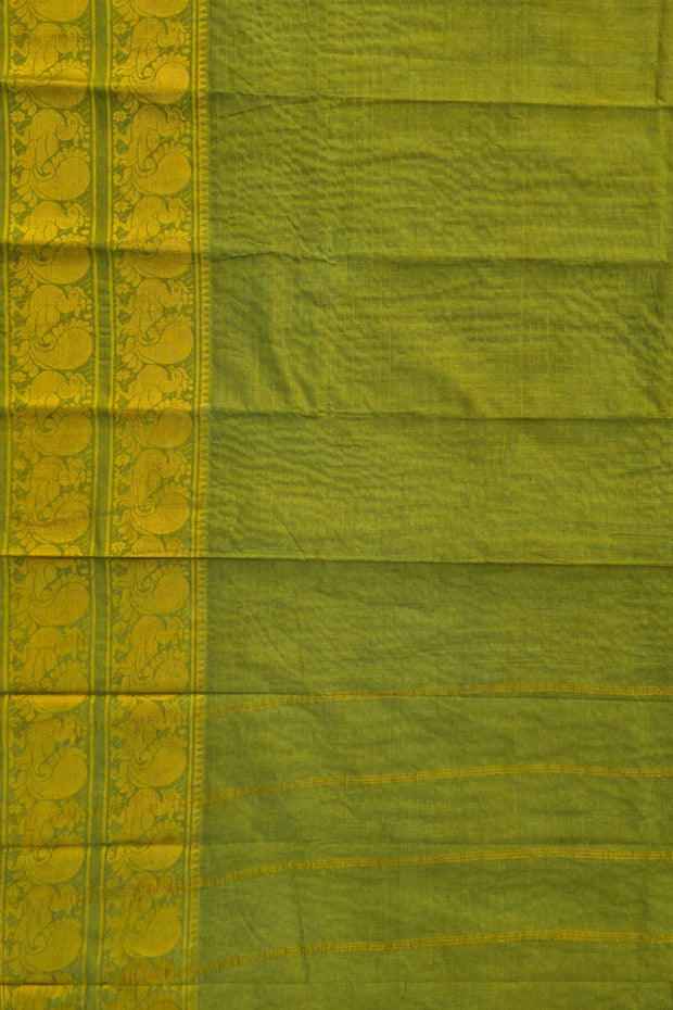 Double Border Sungudi - Henna Green