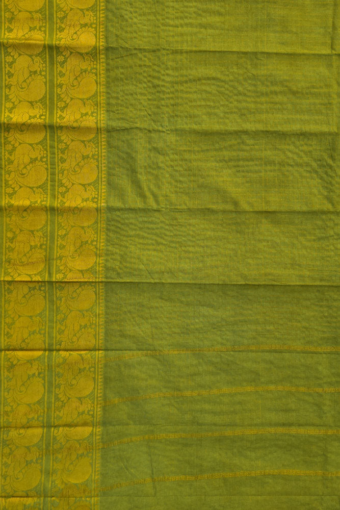 Double Border Sungudi - Henna Green