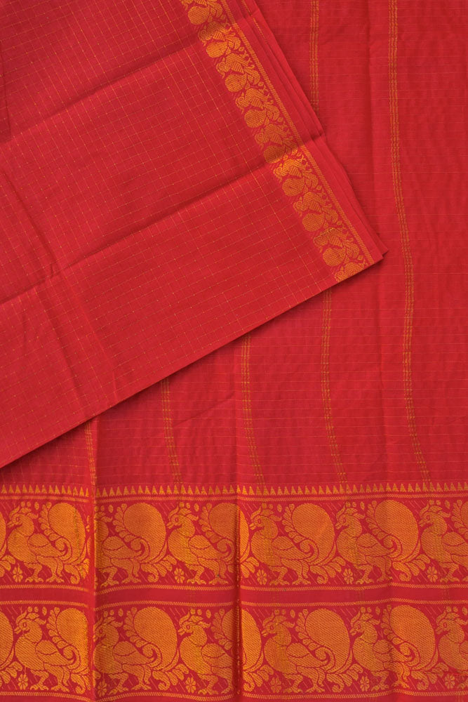 Double Border Sungudi - Red