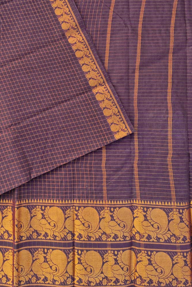 Double Border Sungudi - Dark Purple