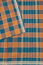 Chettinad Kattam- Neon Blue/Brown