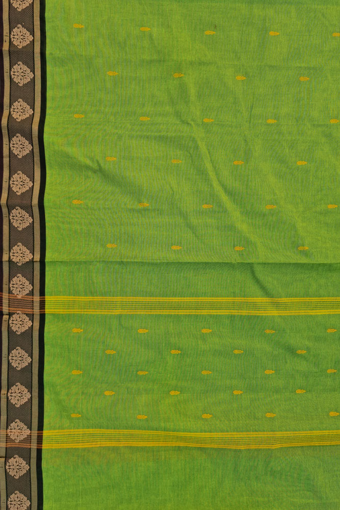 Butta Saree - Henna Green Thread Buttas