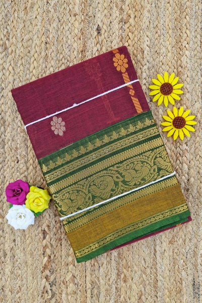 Kanchi Royal Pallu - Maroon