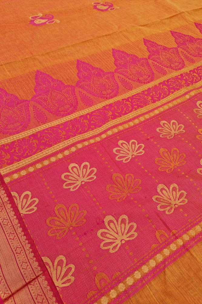 Kanchi Royal Pallu - Dual Tone Orange