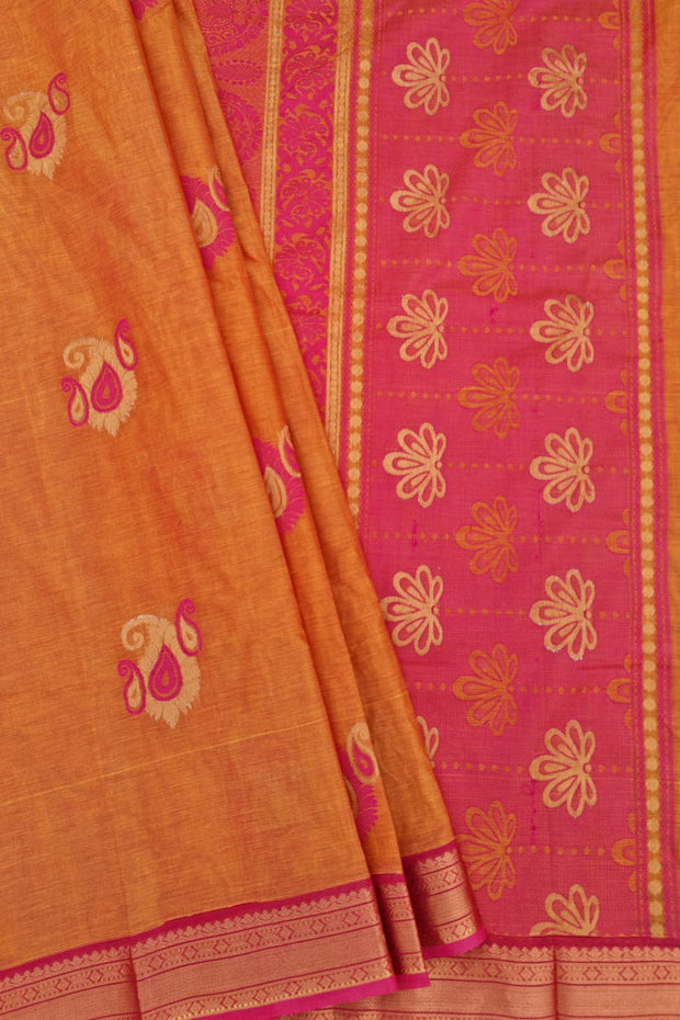 Kanchi Royal Pallu - Dual Tone Orange