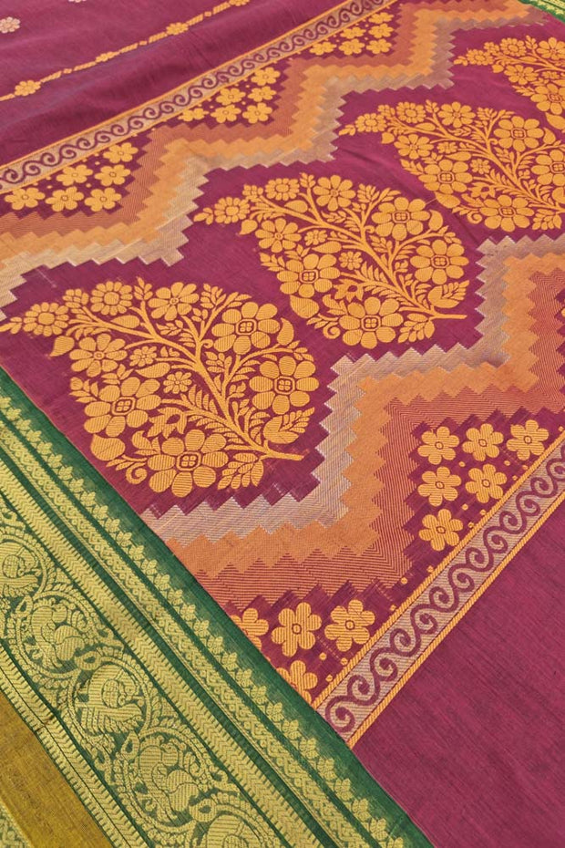 Kanchi Royal Pallu - Maroon