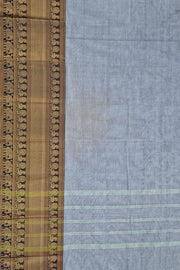 Kanchi Narayanapet Series W/ Blouse  - Light Bluish Grey
