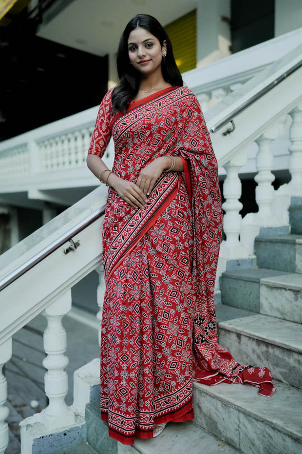Mul Mul Cotton - Dark Red