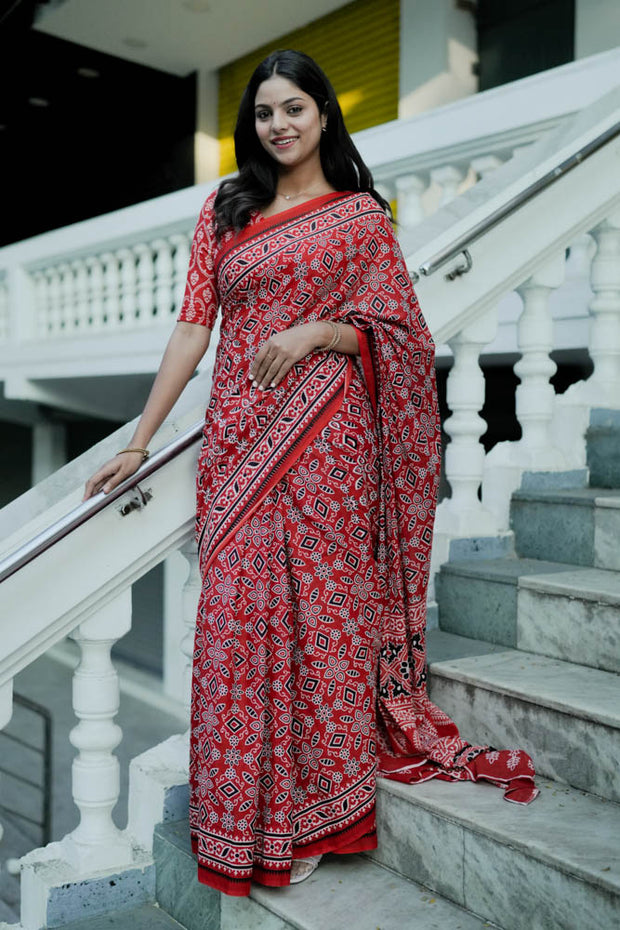 Mul Mul Cotton - Dark Red