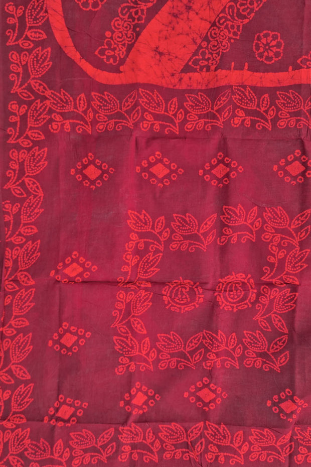 Batik Sungudi - Bright Red