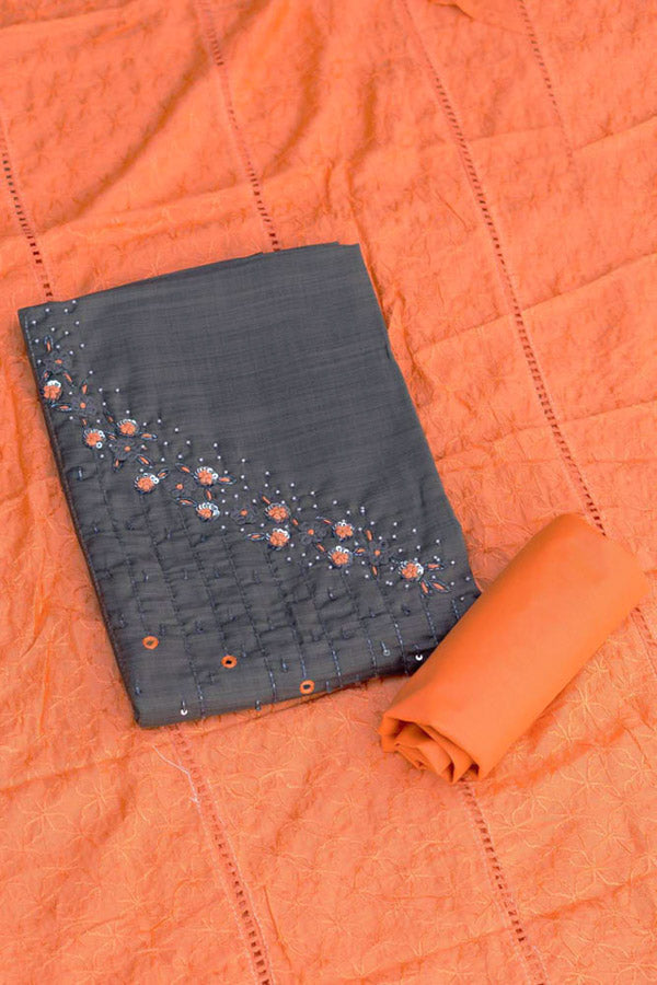 Cambri Cotton Suit - Grey / Orange - knotnthreads